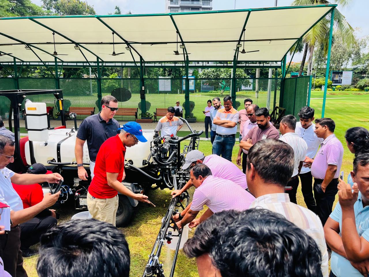 BRT Agronomy conducting a Boom Sprayer Calibration Workshop at the Golf Industry Association Green Initiatives Educational Seminar in Mumbai.